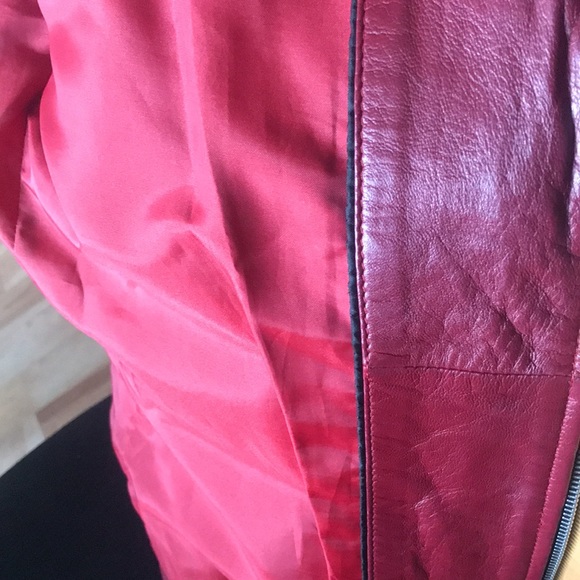 Fox Leather Bike Cranberry Jacket - like new - Picture 12 of 12